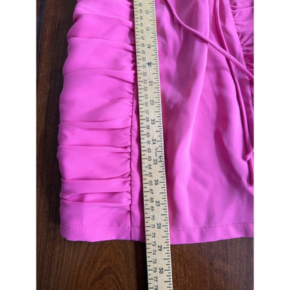 Superdown Crystal Ruched Cami Dress Hot Pink Mini Lace Up Corset Bodycon Small - Picture 6 of 6